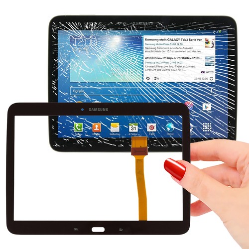 Vitre Tactile Assemblée Adhésif Prémonté Samsung T535 TAB4 Ecran PREMIUM Noir - Photo 1/5