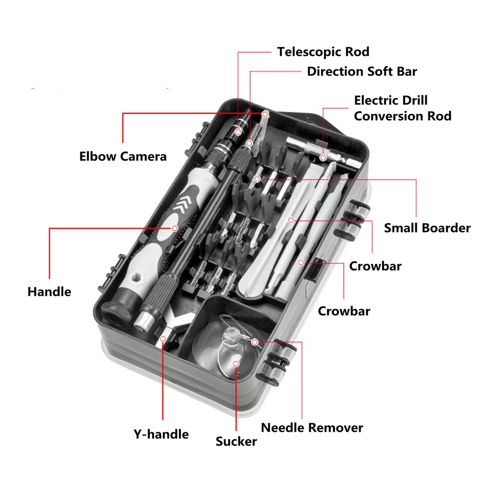 Juego de destornilladores pequeños 138 en 1 con estuche mini kit magnético con 108 brocas EE. UU. Foto 3 de 4