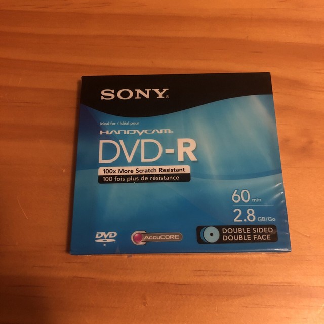 Sony Mini DVDR Double Sided HandyCam AccuCORE 60 min 2.8 GB Mini DVDR