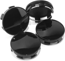 4Pcs 2.92in 74mm Wheel Center Caps Hubcaps Outer 74mm/Inner 68.5mm Glossy Black