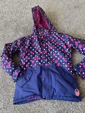 Burton Hooded Jacket Girls Large Pink Purple Cherry Dryride Snowboard Ski Coat I