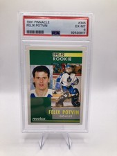 1991-92 Pinnacle - Rookie Felix Potvin #345 (RC) - PSA 6