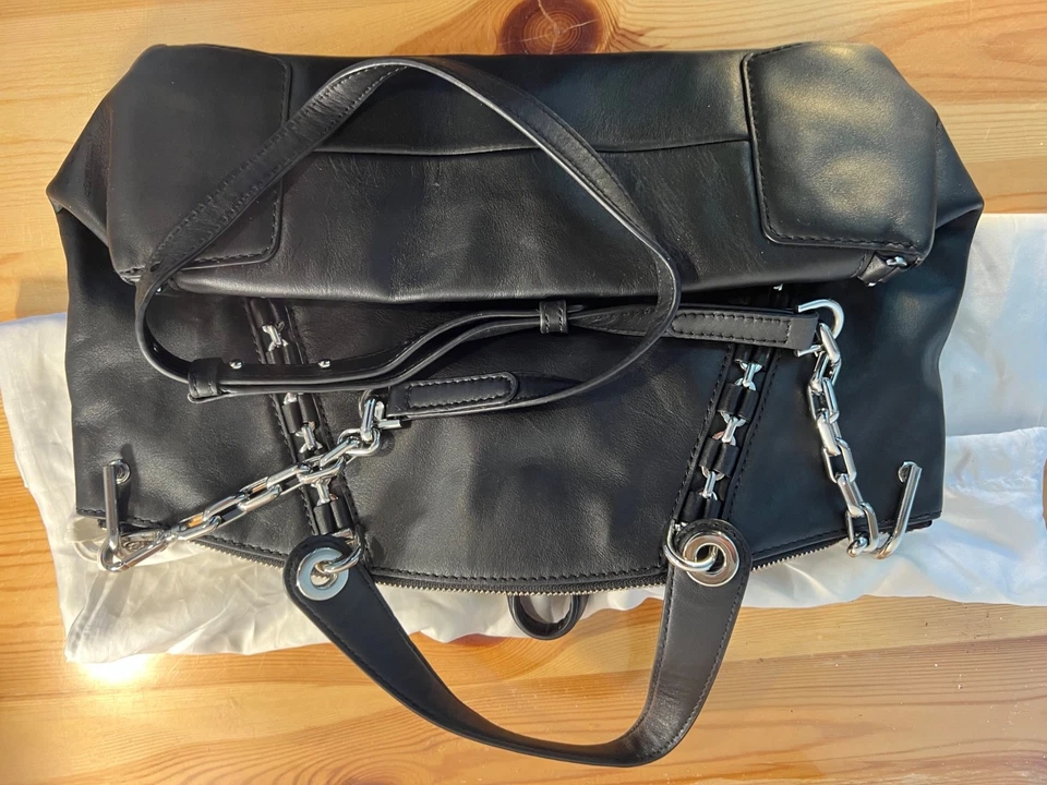 יMichael Kors сумочка Sadie лакированная кожа сумка через плечо серебряные цепи замок подвеска - Изображение 4 из 4