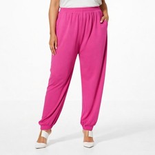 Allison Brown NY Pink Jogger Pants Women’s 1X Pull On Athleisure Lounge HSN