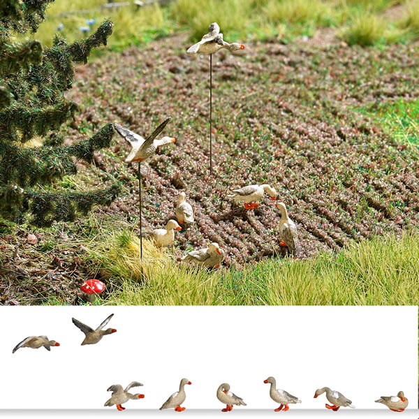 Busch 1196 HO Scale Wild Geese pkg(8)