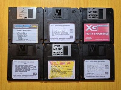 Vintage Midi Song Dateien Diskette Konvolut für Keyboarder 