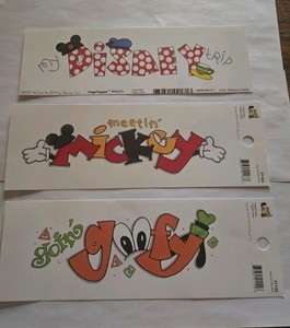 Lot of 3  Disney Trip Vacation Mickey Goofy Page Topper Scrapbook Design 
