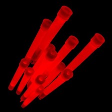 KNIXS 25er Pack Power-Knicklichter Rot/ (15cm) inkl. Befestigungsband