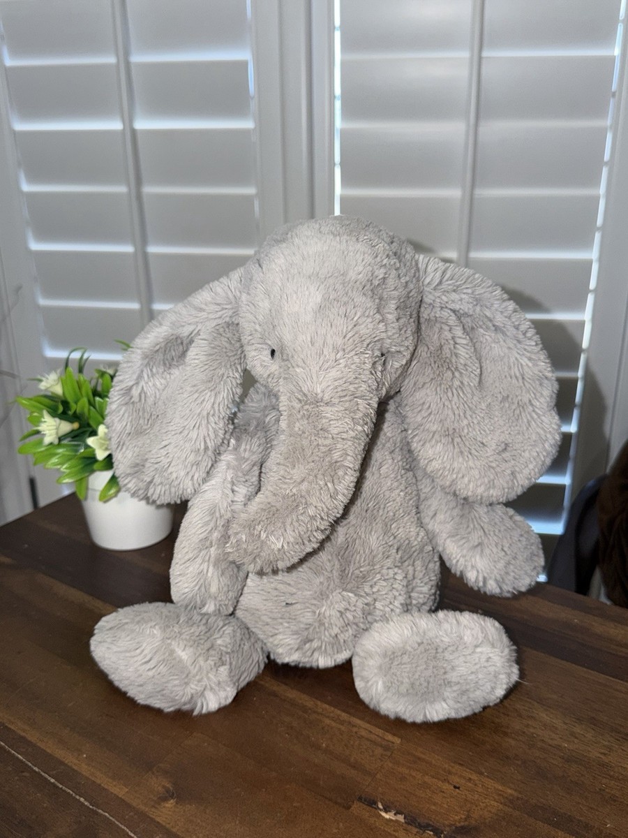 ぬいぐるみ  Original Bashful Luxe Elephant Jellycat Bashful Luxe Elephant Thuddeus Plush Stuffed Animal Rare