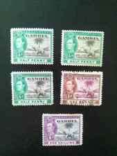 GAMBIA MNH & M/MINT & USED STAMPS 1938-46 KGV1 ELEPHANT 1/2-1/- SG150-1 & SG156.