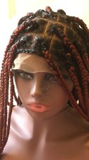 Braided Wig Brown Cornrow Full Lace with Baby Hair Ghana Braids Senegalese Braid