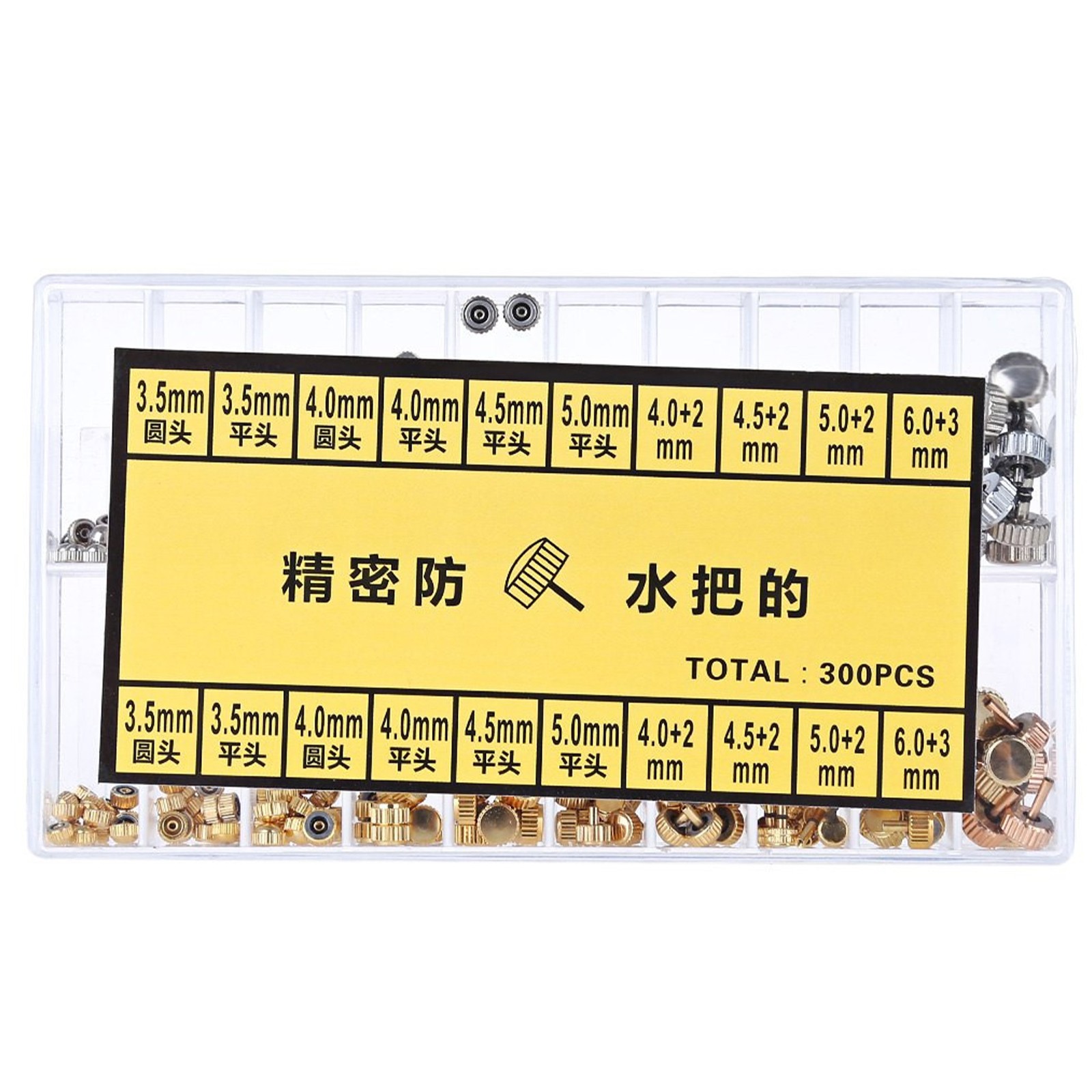 Mixed Sizes Silver Gold Watch Stem Crown Repair Parts Assortment Set Gold&Silver