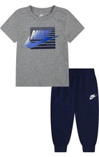 Boys NIKE size 5 Shirt  Joggers Pants 2 Piece Set Blue : NWT