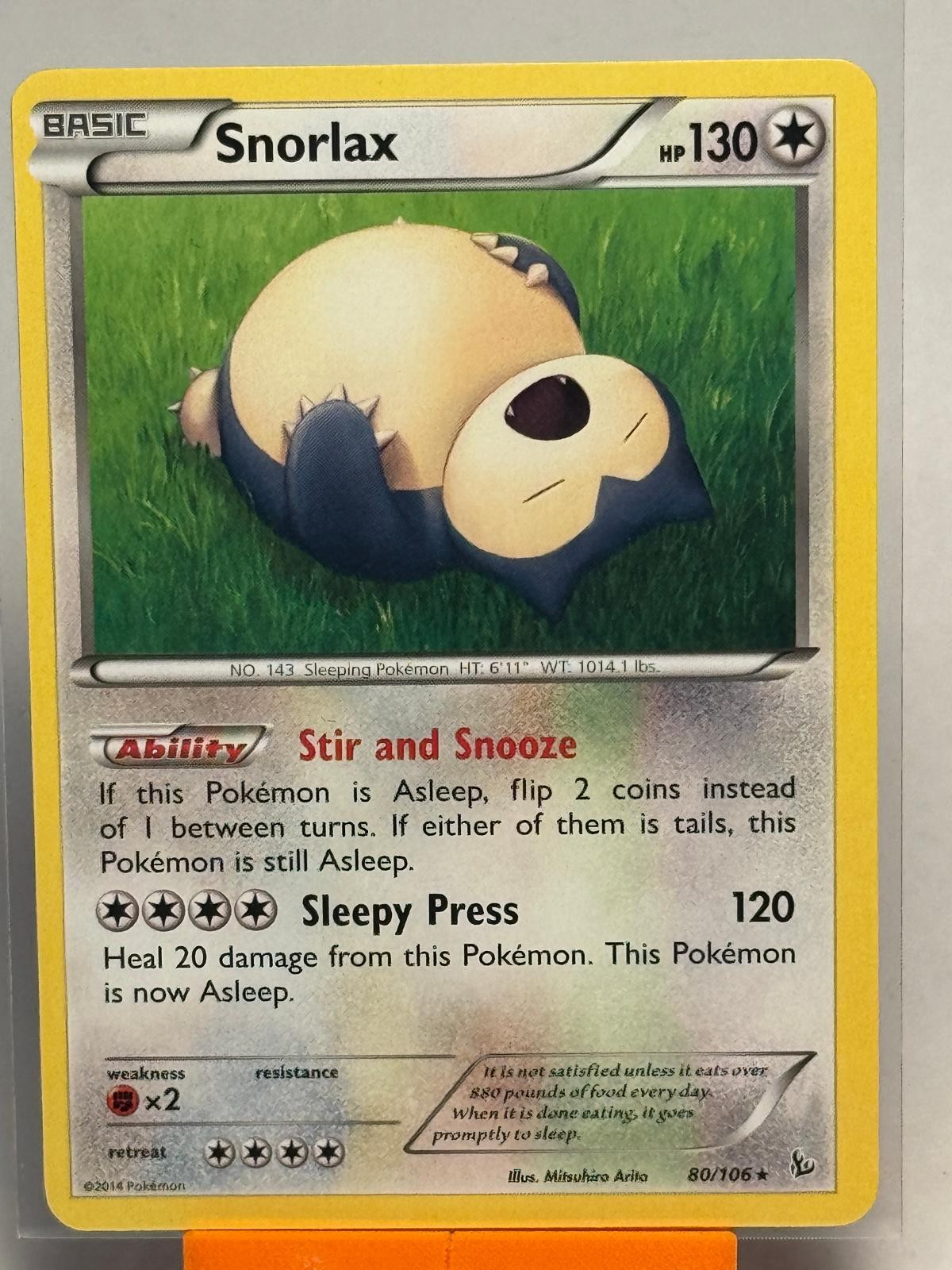 Snorlax 80/106 Rare Flashfire Pokemon Lightly Played
