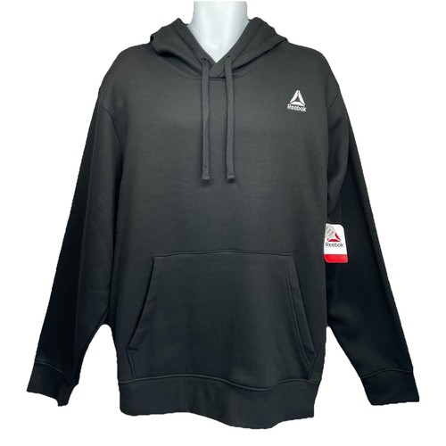 NEW! Reebok Embroidered Hoodie Pullover MEN’S 2XL / Black Cotton Blend NWT