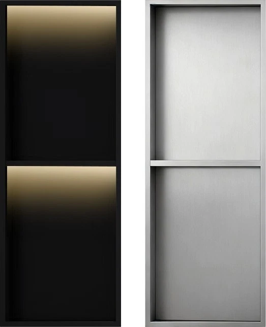 VASA-FIT GMBH Wandnische Duschnische LED Küche Bad Edelstahl feuchtraumgeeignet 610x305x120mm