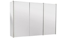 Mirrored Bathroom Cabinet3 Door Wall Mounted Storage Cupboard Stainless Steel