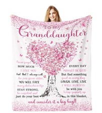60x50" Granddaughter Gifts Blanket from Grandma Grandpa Birthday Presents
