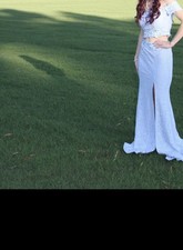 Sequin Hearts 2 Piece Prom Dress Light Blue Size 1