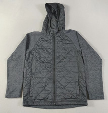 The North Face Jacket Boys 10/12 Gray Quilted Hooded Fleece Lined Outdoor Winter