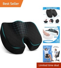 X-Large Memory Foam Seat Cushion for Office and Car - Excellent Tailbone Relief