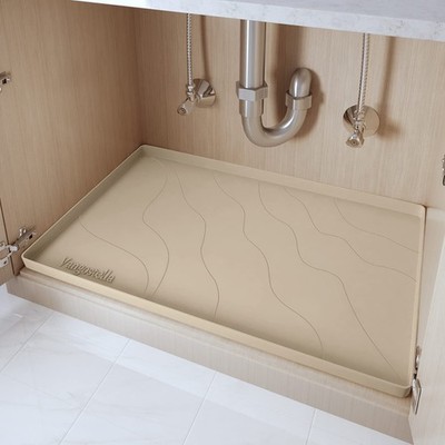 Heavy Duty Silicone Under Sink Mat for Kitchen Waterproof 34'' x 22'', Extra Th...