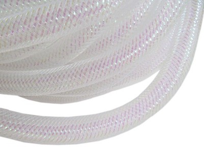 10 Yards Deco Flex Mesh Tube, 16mm 5/8-Inch, Shiny White, Wreaths, Crafts