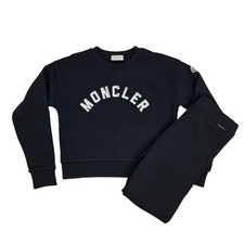Set tuta Moncler bambina nera con stampa logo età 12 anni