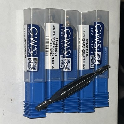 3pc Lot, GWS 7/32  2 Flute DoubleEnd .563 Loc. x .375 SHK x  3  OAL EndMill