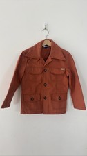 Vintage Sears 70s Boys Perma-Prest Leisure Jacket Burnt Orange Pockets