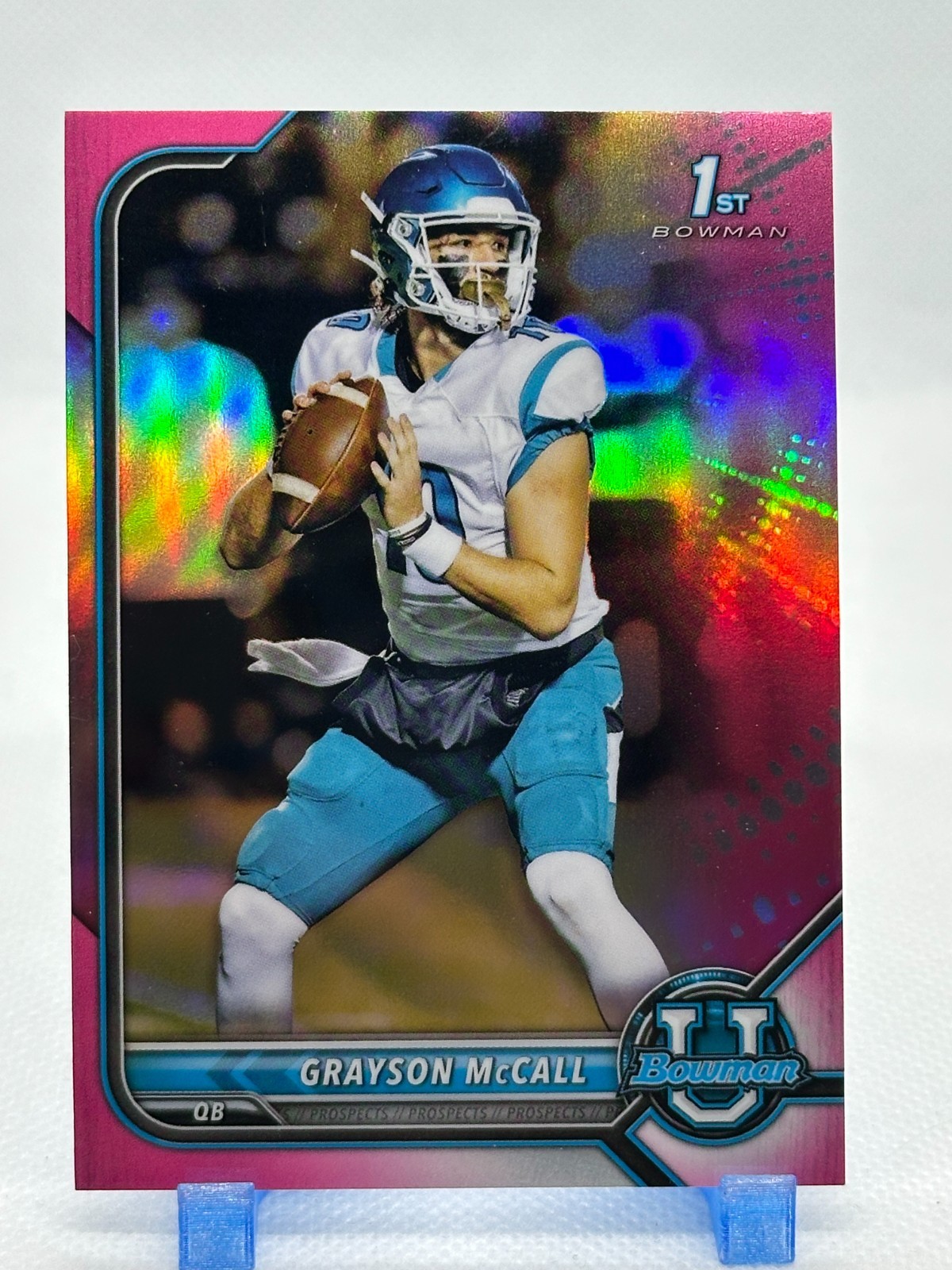 Grayson McCall 2021 Bowman University - Chrome Pink Refractor #55 - 1st Bowman
