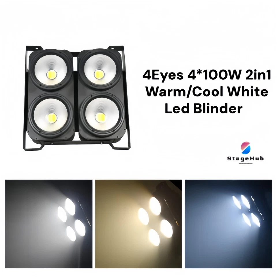 4 eyes 4x100w warm white 2in1 COB LED Blinder light DMX audience matrix dj Light - Image 2 of 4