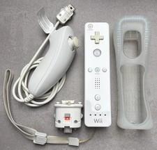 Nintendo Wii Remote Motion Controller Nunchuk Motion Plus Adapter Set gebraucht 