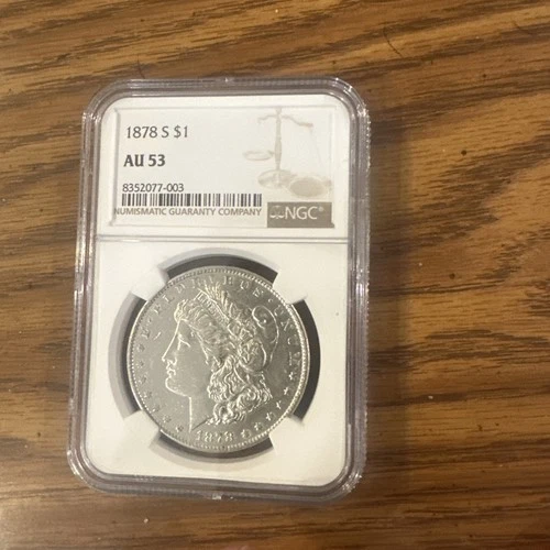 1878-S $1 Morgan Silver Dollar - Proof-Like Obverse - NGC AU 53