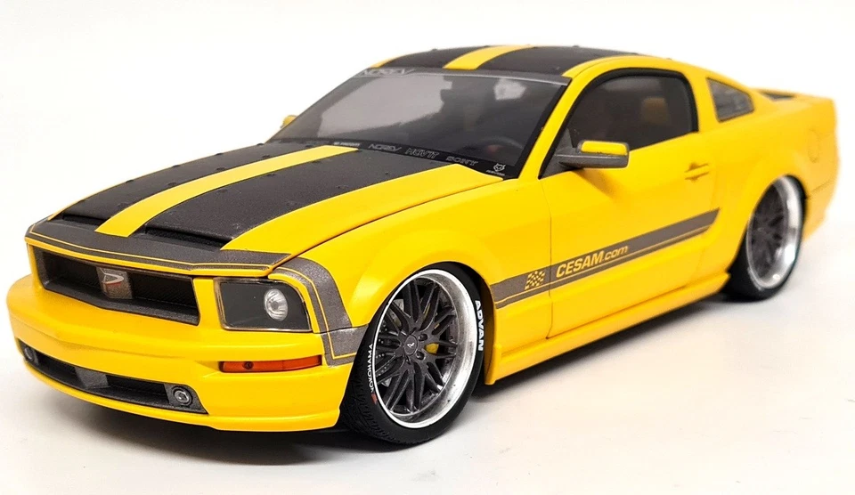 Norev 1/18 Ford Mustang Cesam Matt Yellow Tuner Diecast Scale Model Car - Image 2 of 4