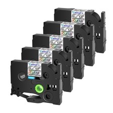 5x 12mm Replace For Brother PT TZ-131L1 Black On Starry Rainbow Clear Laser Labe
