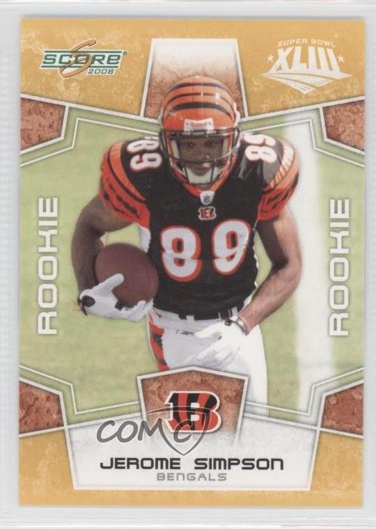 2008 Score Rookie Factory Set Yellow Jerome Simpson #367 Rookie RC 0a1