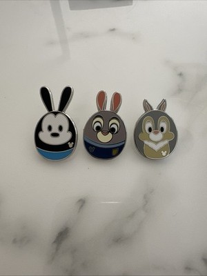 2022 Walt Disney Hidden Mickey Rabbit Eggs Pin Set Of 3: Oswald Thumper Judy