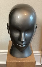 Mannequin Head Gray Glossy Display Hairpiece Wigs Hats NEW NICE