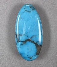 Kingman turquoise cabochon, high-blue, 29.43 carats, HB0001