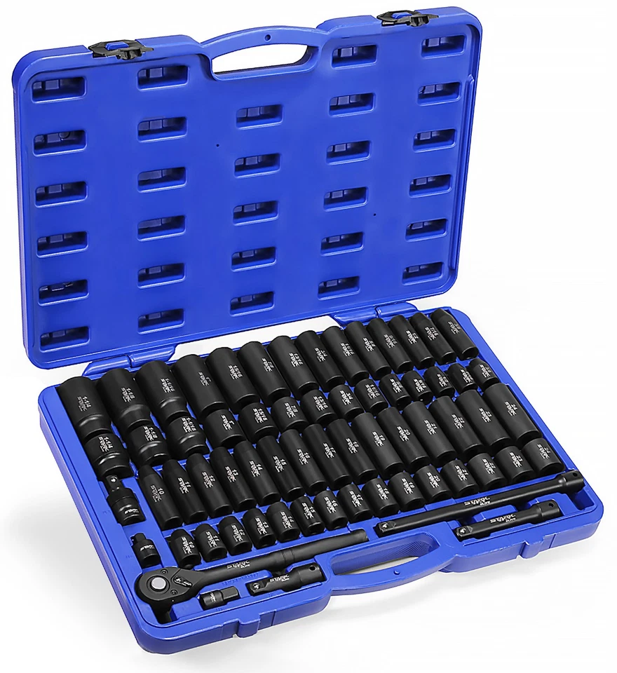 Stark USA 65PCS SAE & Metric 1/2" DR Deep Shallow Impact Socket Adaptor Reducer - Image 2 of 4