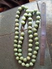 Vintage sterling Necklace apple pea Green Jade Jadeite gemstone long bead beaded — photo 6