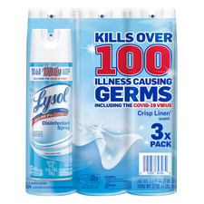 Lysol Disinfectant Spray, Crisp Linen Scent, 19 oz  Pack of 3 - Total 57 oz