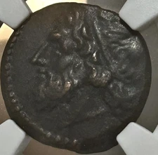 Sicily Syracuse Hieron II AE19 275-215 BC Poseidon Trident Dolphins NGC Ch VF