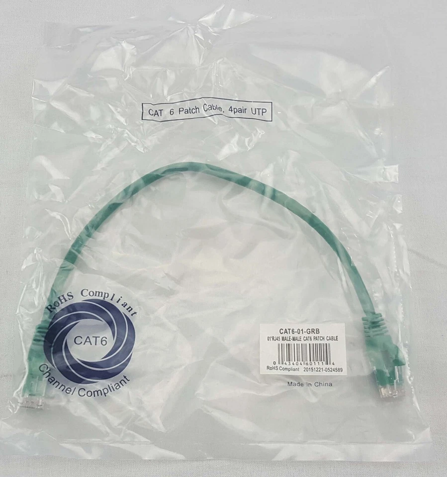 CAT6 1ft RJ45 Male-Make Patch Cable Green 10 Pack - Image 4 of 4