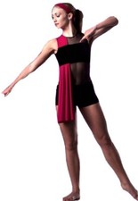 Sort Of Adult XX-Large Dance Costume Contemporary Boy Short Unitard w/Drape