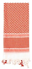 Red/White Shemagh Heavyweight Tactical Desert Keffiyeh Scarf 100 Cotton 42x42