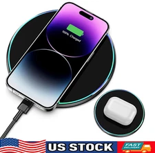 60W Fast Wireless Charger Charging Pad Mat For iPhone 15 14 13 12 11 Pro Max XS