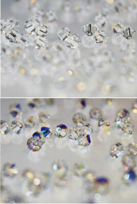 Swarovski 5328 Xilion Doppelkegel Perlen alle Größen Kristall * Crystal AB