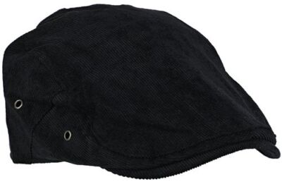Cool4 FEINCORD FLATCAP Schwarz Herren Schiebermütze SFC44